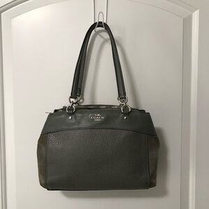 Coach Brooke Carrryall  Dark Gray Leather Shoulder Bag F31418 EUC